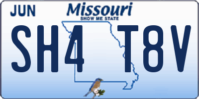 MO license plate SH4T8V