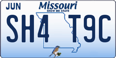 MO license plate SH4T9C
