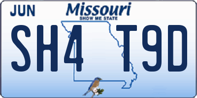 MO license plate SH4T9D