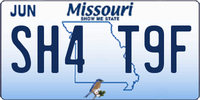 MO license plate SH4T9F