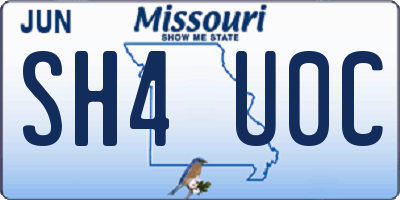 MO license plate SH4U0C