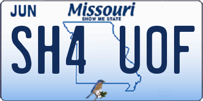 MO license plate SH4U0F