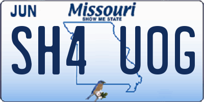 MO license plate SH4U0G