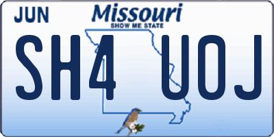 MO license plate SH4U0J