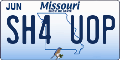 MO license plate SH4U0P