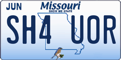 MO license plate SH4U0R
