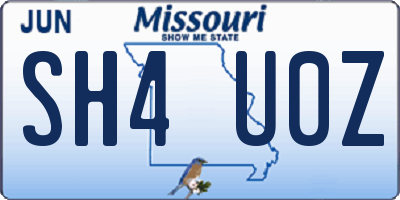 MO license plate SH4U0Z