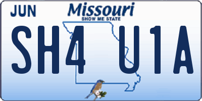MO license plate SH4U1A