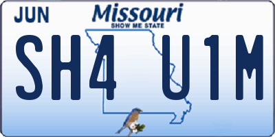 MO license plate SH4U1M