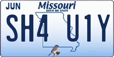 MO license plate SH4U1Y
