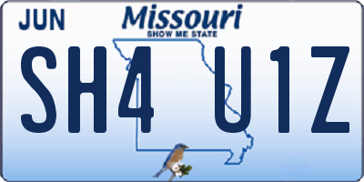 MO license plate SH4U1Z