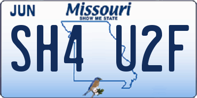 MO license plate SH4U2F