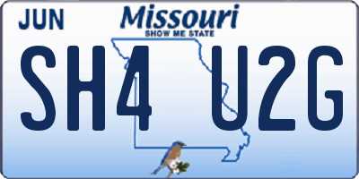 MO license plate SH4U2G