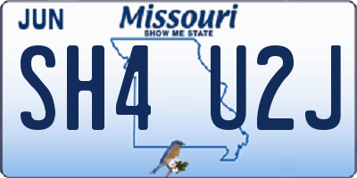 MO license plate SH4U2J