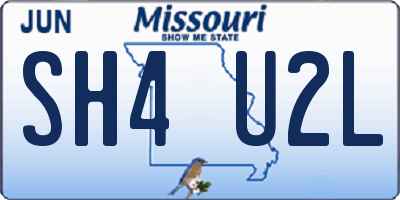 MO license plate SH4U2L