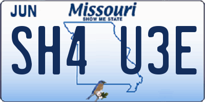 MO license plate SH4U3E
