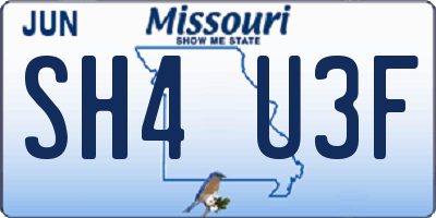MO license plate SH4U3F
