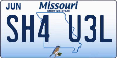 MO license plate SH4U3L