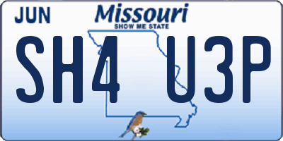 MO license plate SH4U3P
