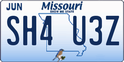 MO license plate SH4U3Z