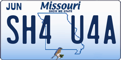 MO license plate SH4U4A