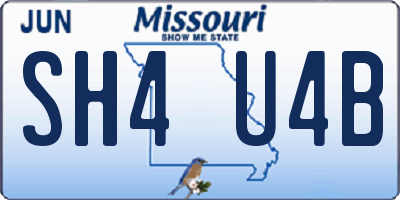 MO license plate SH4U4B