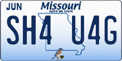 MO license plate SH4U4G