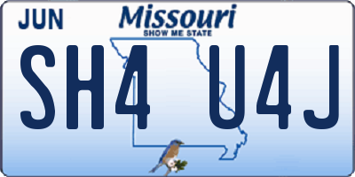 MO license plate SH4U4J