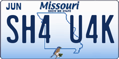 MO license plate SH4U4K