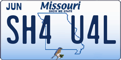 MO license plate SH4U4L