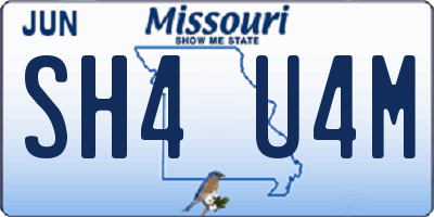 MO license plate SH4U4M