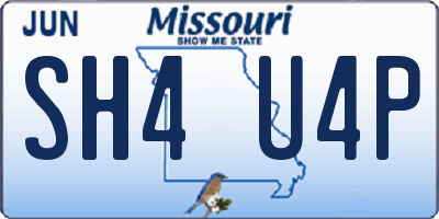 MO license plate SH4U4P