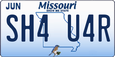 MO license plate SH4U4R