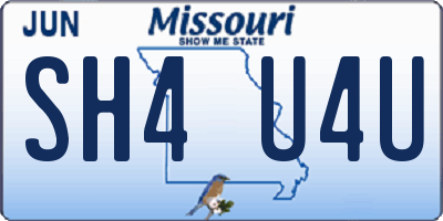 MO license plate SH4U4U