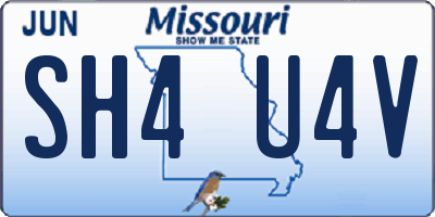 MO license plate SH4U4V