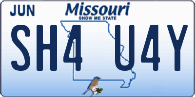 MO license plate SH4U4Y