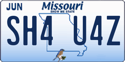 MO license plate SH4U4Z