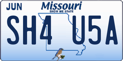 MO license plate SH4U5A