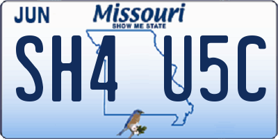 MO license plate SH4U5C