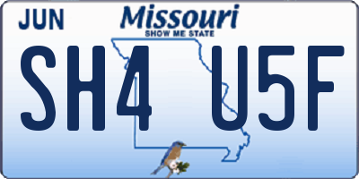 MO license plate SH4U5F