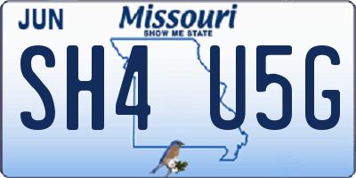 MO license plate SH4U5G