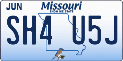 MO license plate SH4U5J
