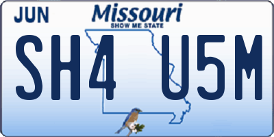 MO license plate SH4U5M