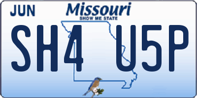 MO license plate SH4U5P