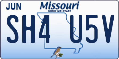 MO license plate SH4U5V