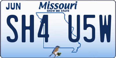 MO license plate SH4U5W