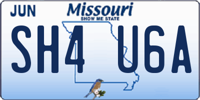 MO license plate SH4U6A