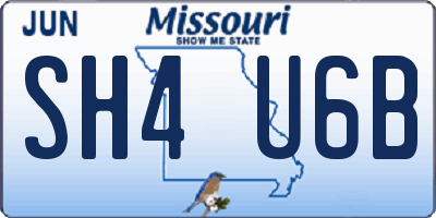 MO license plate SH4U6B