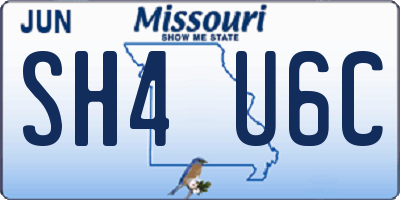 MO license plate SH4U6C