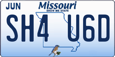 MO license plate SH4U6D
